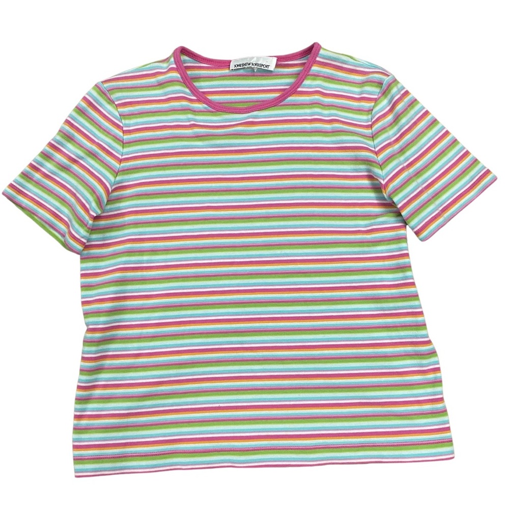 Jones NY sport pastel striped tee